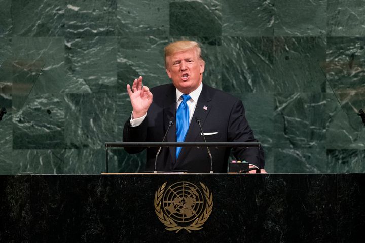 President Donald Trump threatened to "totally destroy North Korea" to defend the U.S. or its allies in his address before the U.N. General Assembly on Sept. 19.