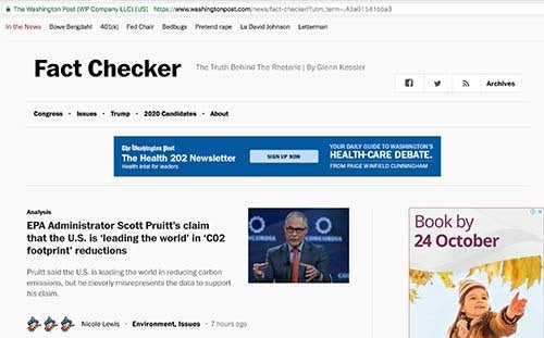 <p><em>Screen shot of the Washington Post's Fact Checker</em></p>