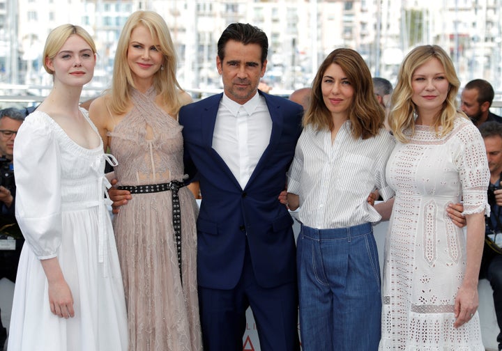 Elle Fanning, Nicole Kidman, Colin Farrell, Sofia Coppola and Kirsten Dunst attend a photo call for "The Beguiled" at the Cannes Film Festival on May 24, 2017.