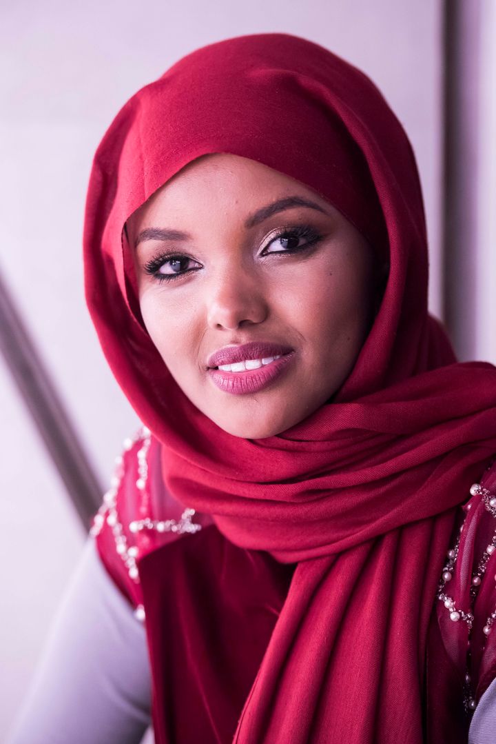 Halima Aden at the Modest Fashion Festival at the Grosvenor House Hotel, London on Saturday 21 October 2017.