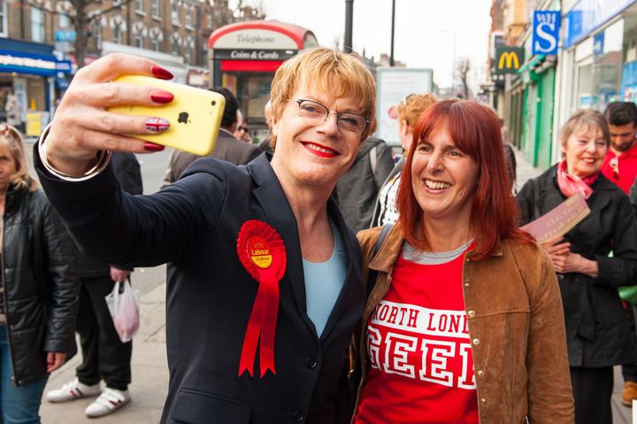 Eddie Izzard on the Labour campaign trail in London.