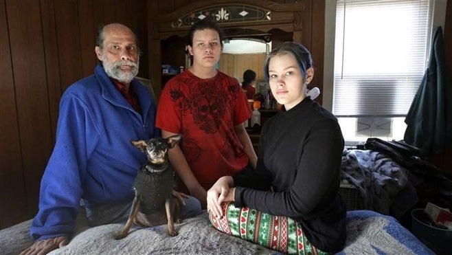 A family that was evicted from their home in Rhode Island. To combat homelessness, some cities have created legal defense fun