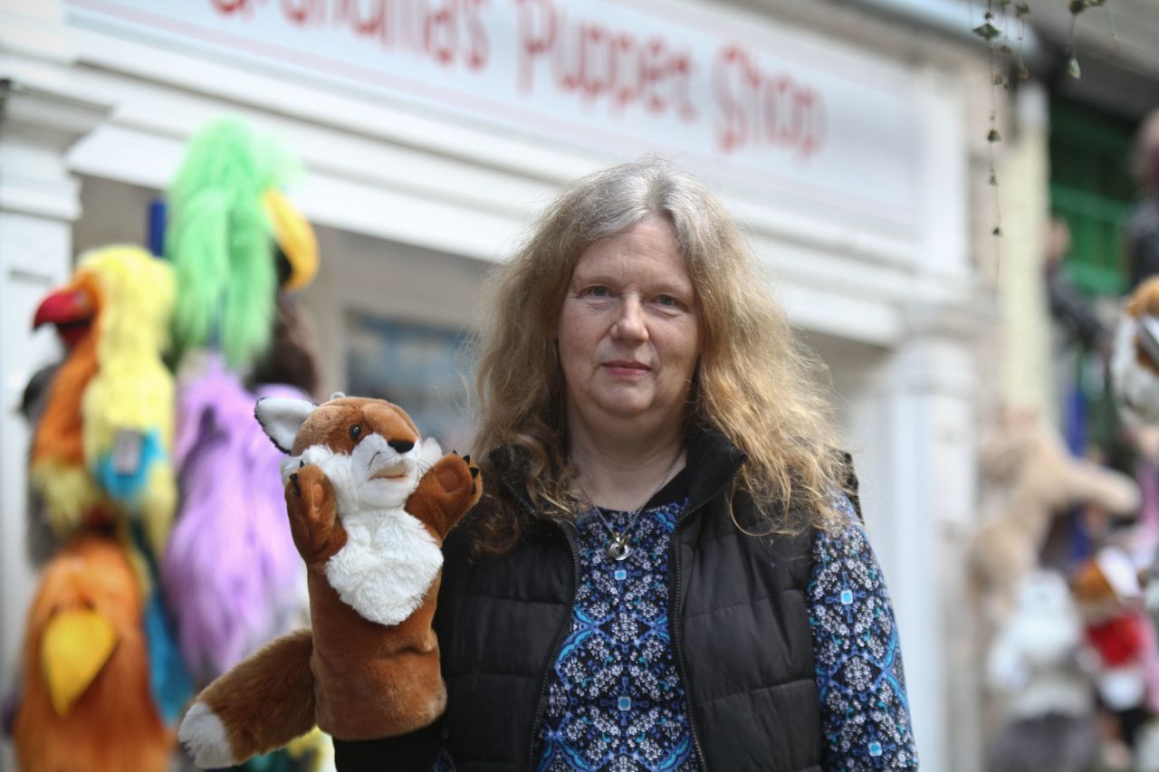 Nicola Smith sells animal puppets and other toys from a shop just off Kendal high street