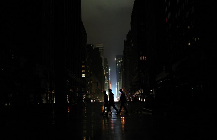 A power outage is seen on Oct. 29, 2012, in Manhattan.