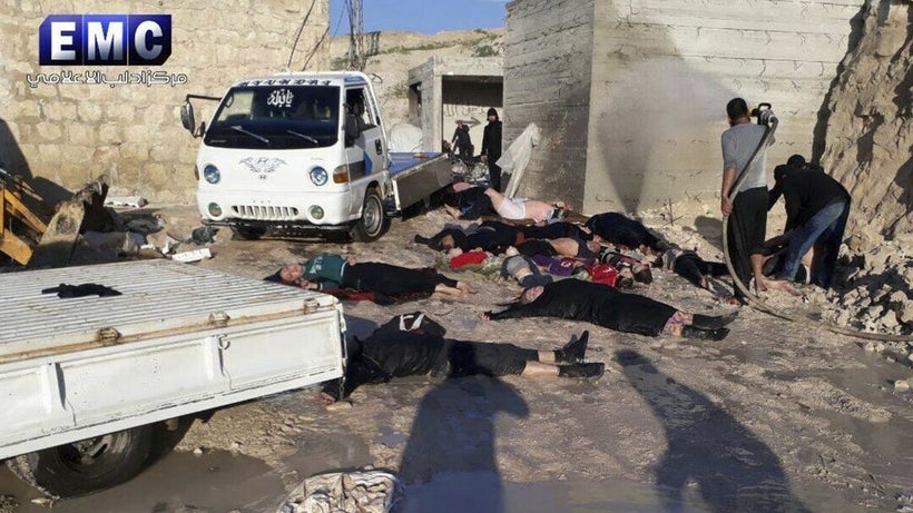 Victims of sarin attack in the town of Khan Sheikhoun, northern Idlib province, Syria