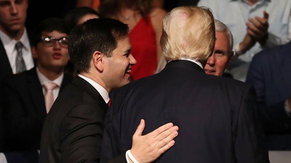 Senator Marco Rubio and President Donald Trump. Credit.