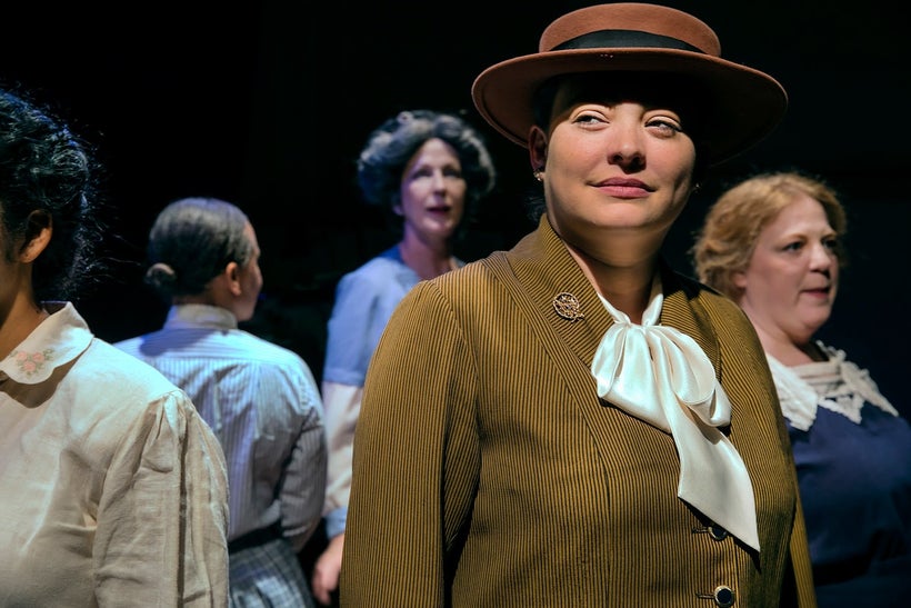 Milissa Carey, Renee Rogoff, and Gwen Loeb, portray some early 20th century suffragists in <em><strong>Strange Ladies</strong