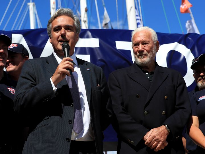 International Trade Minister Mark Garnier, pictured above with Sir Robin Knox-Johnson, is being investigated for asking a secretary to buy a sex toy