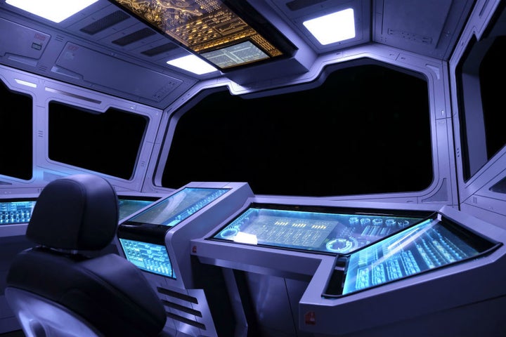 <p>Inside a spacecraft on the journey to Mars in the National Geographic Channel’s <em>Mars</em> television series.</p>