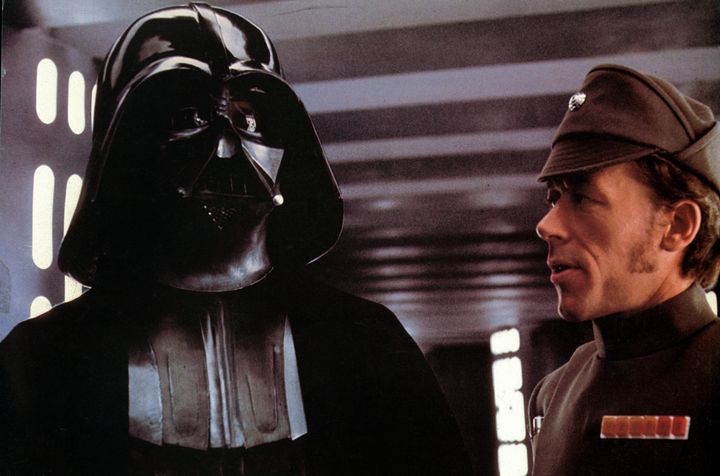 David Prowse as Darth Vader in "Star Wars." 