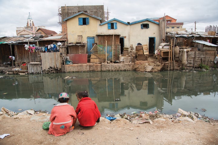 <p>Untreated sewage mixes with runoff water in the Antohomadinika community of Antananarivo and flows within meters of housing residences. </p>
