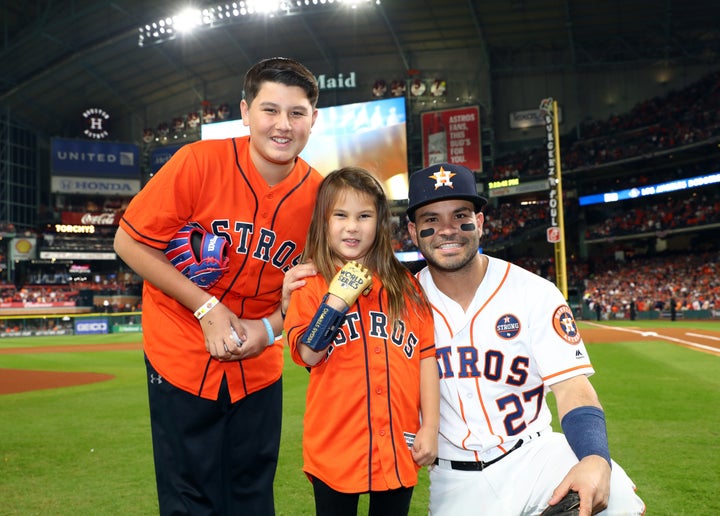 Dawson threw out the first pitch at Game 4 of the World Series.