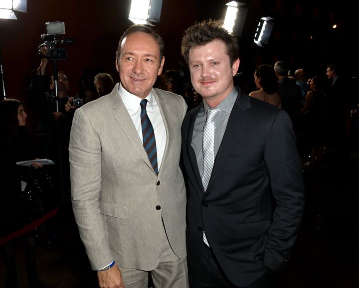 Kevin Spacey and Beau Willimon at a 'House Of Cards' event in 2014