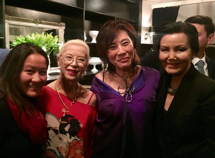 College student Eryn Lum with France Nuyen, Janet Yang and Kieu Chinh