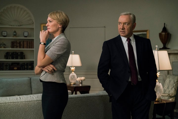 Robin Wright and Kevin Space in Season 5 of "House of Cards."