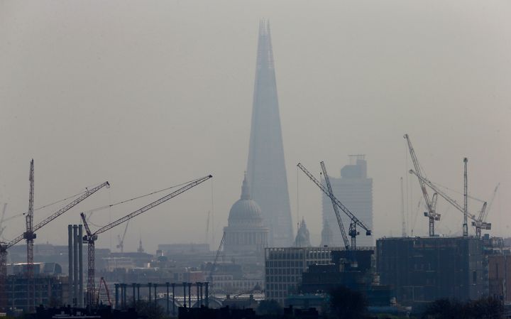 An air pollution report has found that 44 UK towns and cities have dangerous air quality levels 