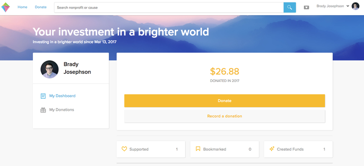 <p>Your own account to give and track donations to nonprofits.</p>
