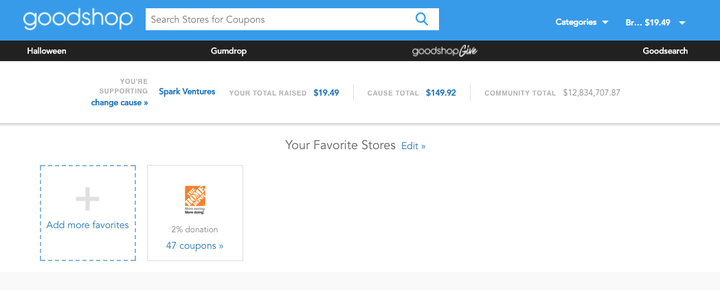 <p>Your Goodsearch dashboard.</p>