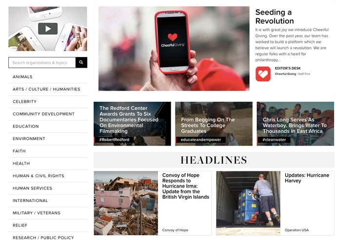 <p>Discover causes and content to support and follow.</p>