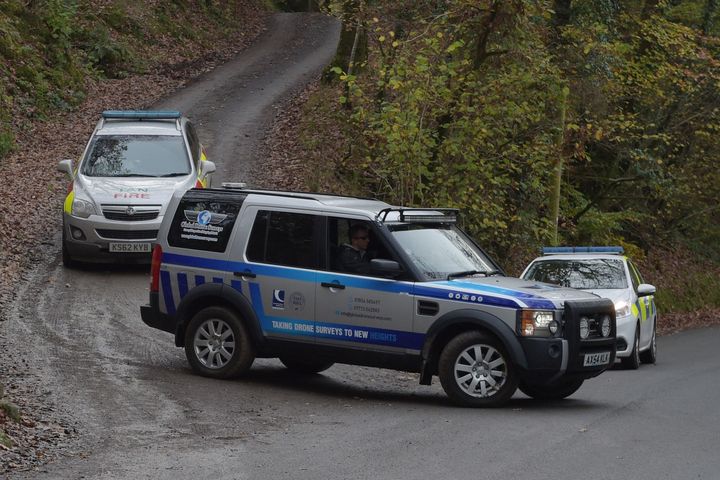 Emergency services leaving the scene of the incident.