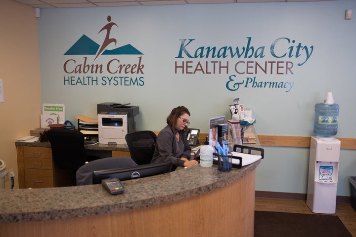 The waiting room of the Cabin Creek clinic in the Kanawha City neighborhood of Charleston.