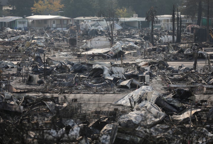 The remains of a mobile home in Santa Rosa, California, on Oct. 15, 2017.