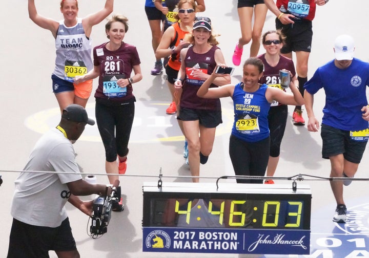 Kathrine Switzer in 2017 Boston Marathon.