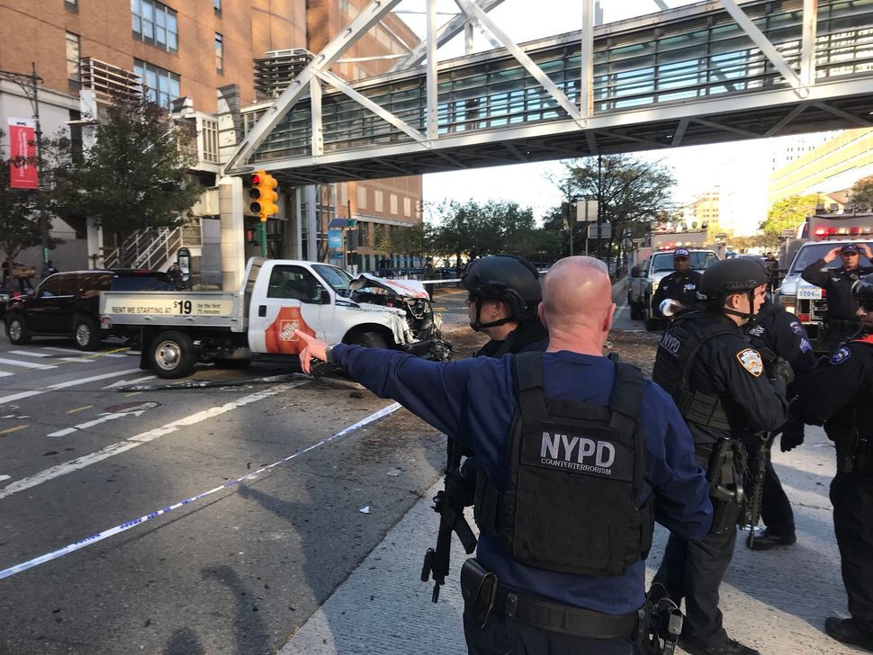 The truck that plowed through a bike lane and killed multiple people in New York City.