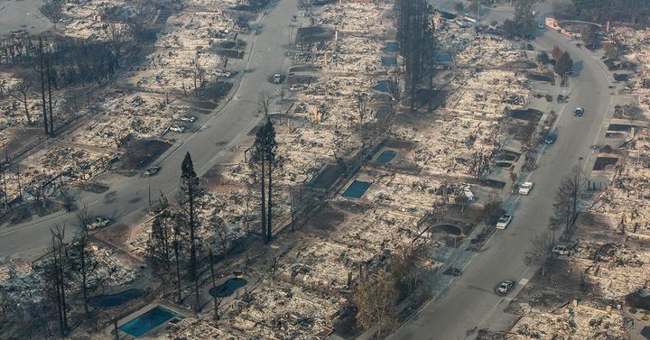 Devastation from California wildfires: perversely, this will have a positive impact on GDP 