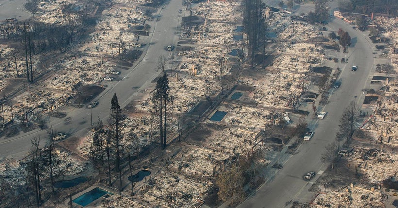 Devastation from California wildfires: perversely, this will have a positive impact on GDP