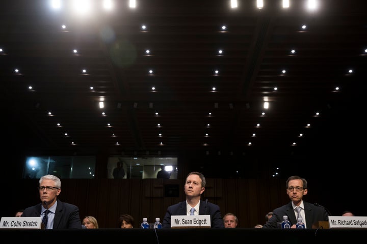 Colin Stretch, general counsel at Facebook, Sean Edgett, acting general counsel at Twitter, and Richard Salgado, director of