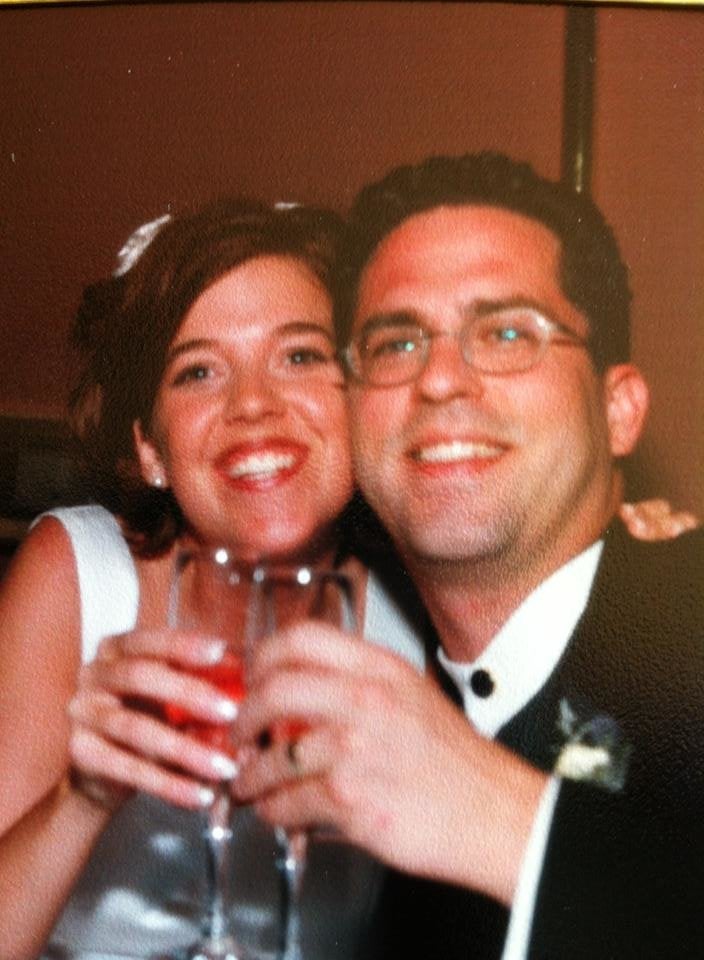 The couple on their wedding day, almost 20 years ago.