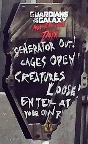 Notice the bite & claw marks on this “Monsters After Dark” sign that’s placed outside of DCA’s “Guardians of the Galaxy —