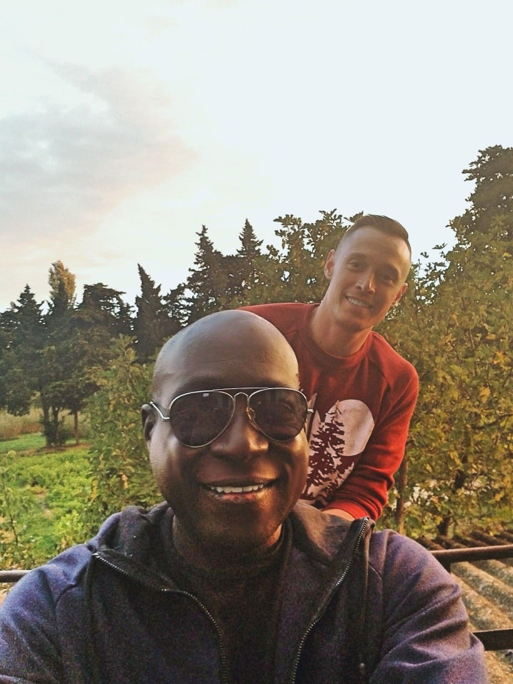 <p>Goofing around with Davey Wavey in Provence.</p>