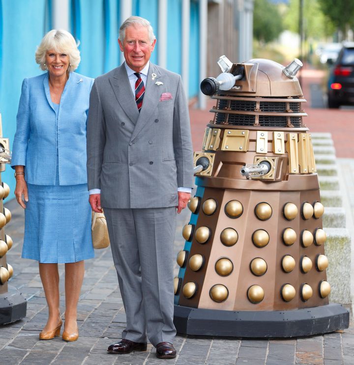 A Dalek, with Prince Charles and the Duchess of Cornwall