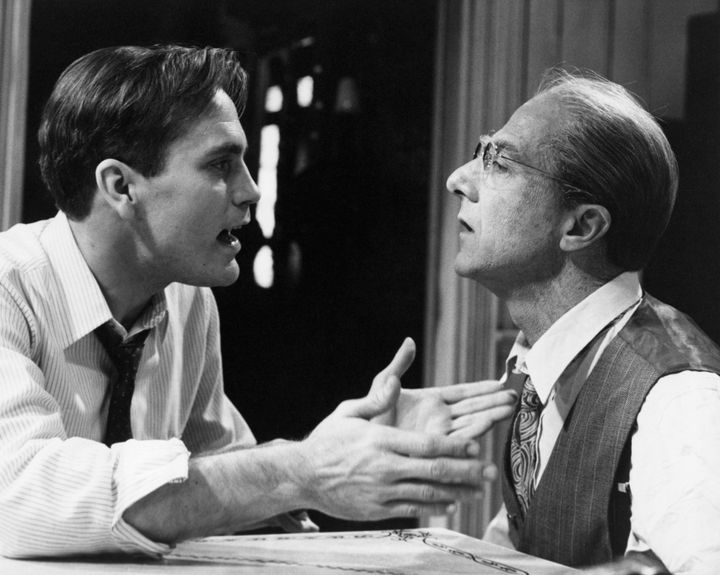John Malkovich and Dustin Hoffman in the 1985 television movie "Death of a Salesman."