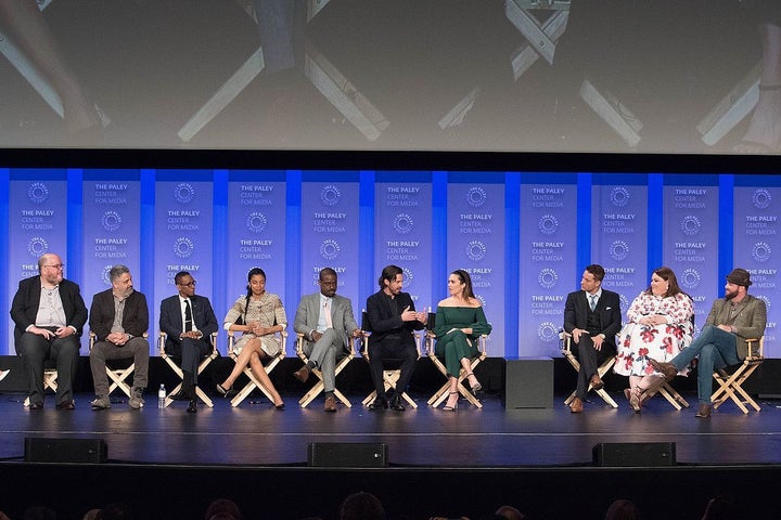 <p>This Is Us writers and cast</p>
