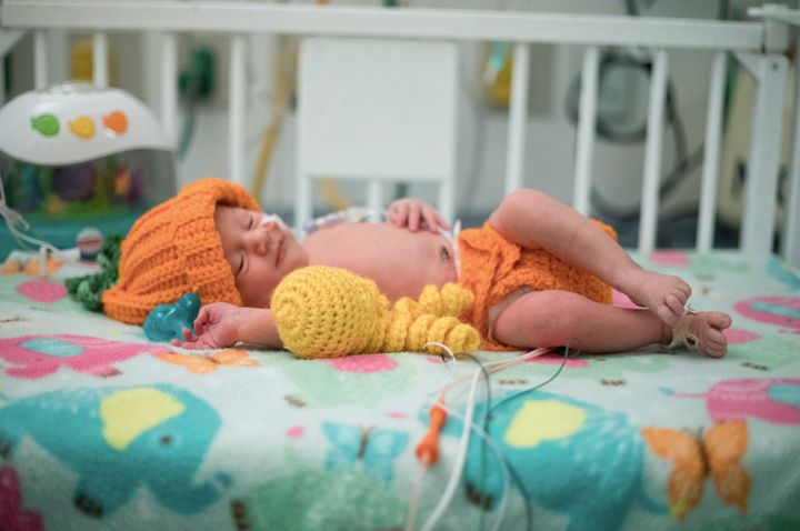 Nurse Tara Frankhauser at Children’s Healthcare of Atlanta decided to knit costumes for the babies in the NICU.