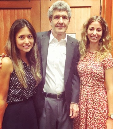 Alan Horn with Harbus Contributor Camilla Kalvaria and Editor-in-Chief Pippa Lamb