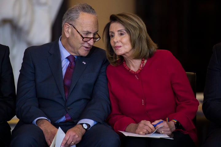 Senate Minority Leader Charles Schumer (D-N.Y.) and House Minority Leader Nancy Pelosi, (D-Calif.).