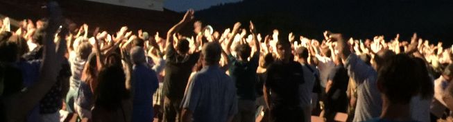 Michael Franti brings the crowd to their feet at the Summer Concert Series of Robert Mondavi.