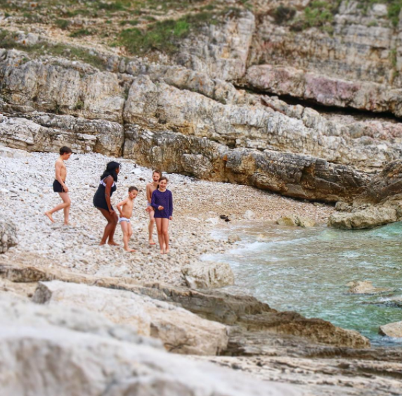 Taking a dip in the Adriatic Sea in Pula, Croatia