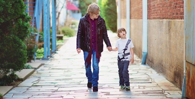 Cheap Trick’s Tom Petersson with his son Liam. 