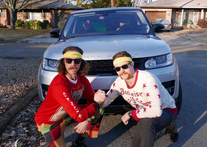<p>These are my brothers. Neither one of them is a runner, but boy did they have fun taking over my Instagram account while I ran a marathon. This was one of about 18 pictures they posted during the race. </p>