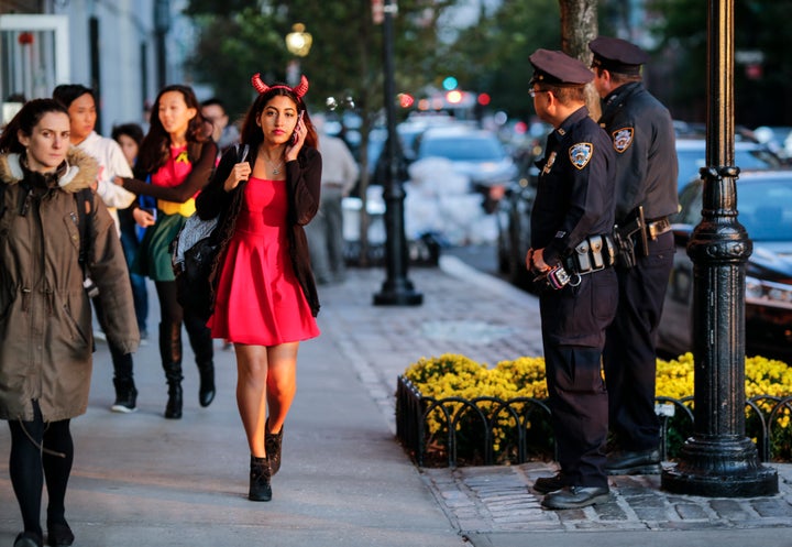  Students from Stuyvesant high school are evacuated after a man driving a rental truck struck and killed eight people on a jogging and bike path in Lower Manhattan on October 31, 2017 in New York City.