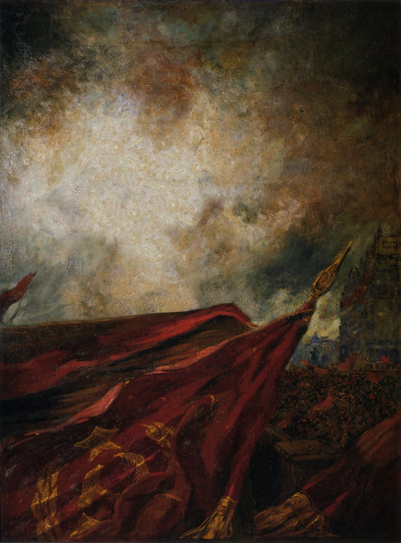 Yevgeniy Fiks. <em>Leniniana no.1 (after Aleksandr Gerasimov, “V.I. Lenin on the Tribune”), </em>2008. Oil on canvas, 72 x 53