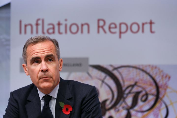 Bank of England Governor Mark Carney spoke of 'headwinds' in the British economy but also of rampant inflation, already 1% above the 2% target