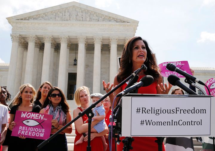 Penny Nance celebrates a Supreme Court ruling against abortion clinics in June 2014.
