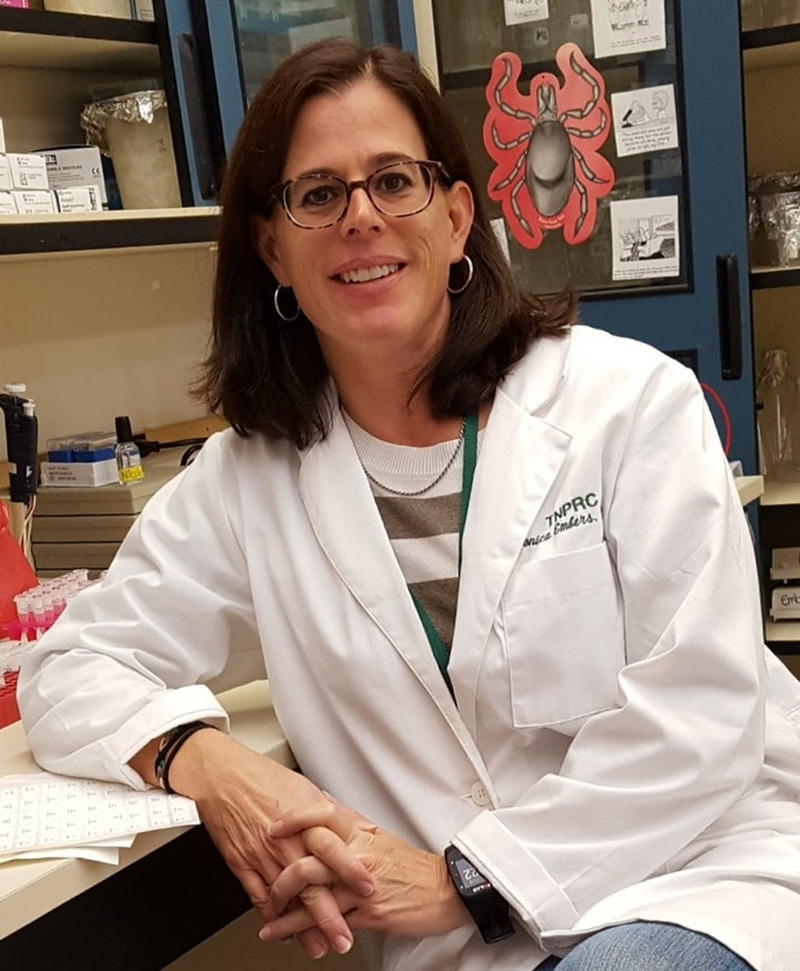<p>Monica Embers, shown in her lab at Tulane University, is one of several researchers who have demonstrated that the Lyme pathogen survives antibiotic treatment.</p>