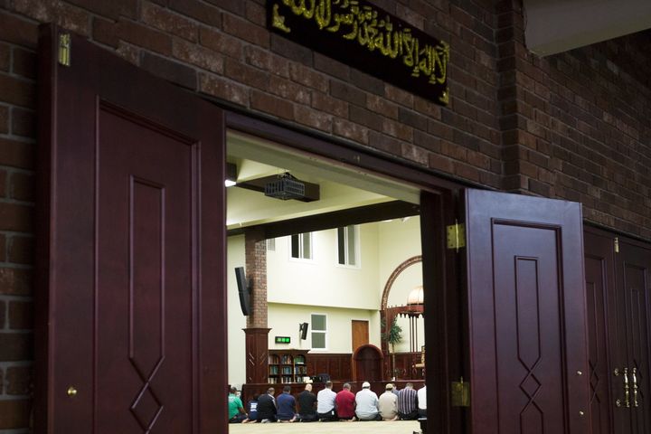 Prayers at the Islamic Center of Passaic County in Paterson, New Jersey, in 2015. The mosque has received threatening voicemails since the bike path attack in lower Manhattan.